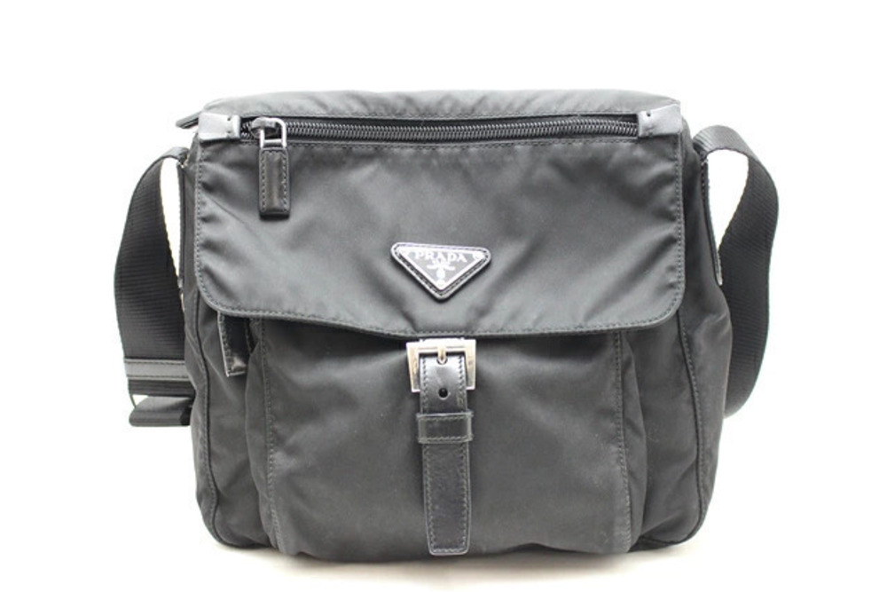 Prada Leather Shoulder Bag Black